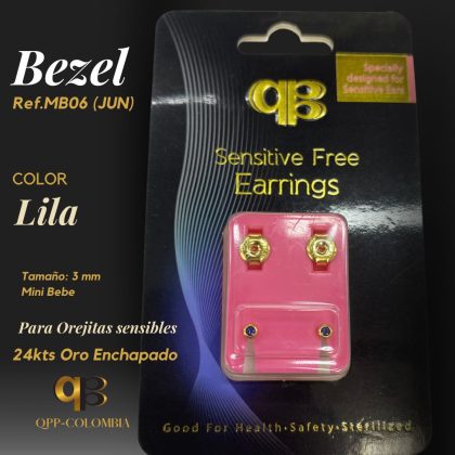 Bezel Lila 24kts Oro Enchapado 3mm