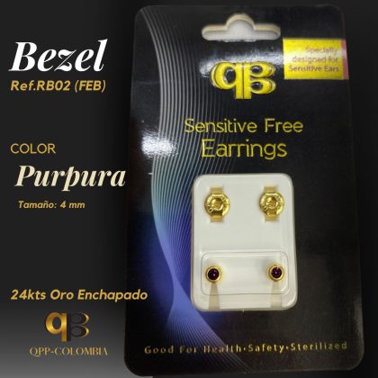 Bezel Purpura 24kts Oro Enchapado 4mm