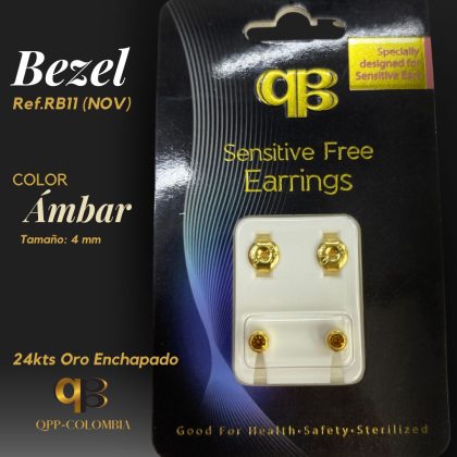 Bezel Ambar 24kts Oro Enchapado 4mm